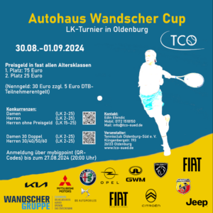 Mehr über den Artikel erfahren Anmeldung zum Autohaus Wandscher Cup 2024